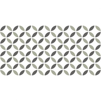 Alfombra vinílica Gracia Gris y verde 97x48cm