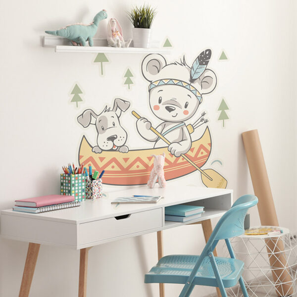 Vinilos decorativos infantiles Indios viajeros dormitorio infantil