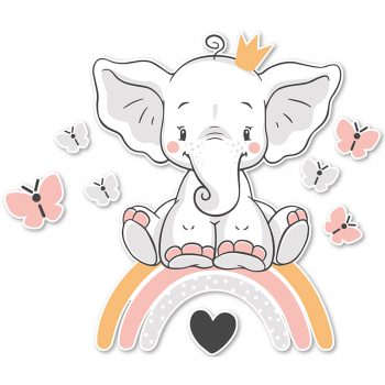 Vinilos decorativos infantiles Arcoíris elefante