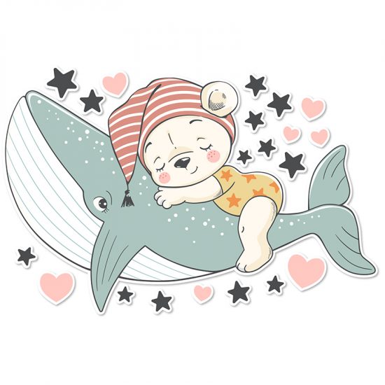 Vinilos decorativos infantiles Ballena 75x50cm