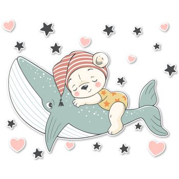 Vinilos decorativos infantiles Ballena 89x70cm