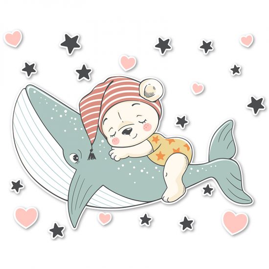 Vinilos decorativos infantiles Ballena 89x70cm