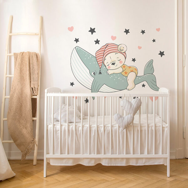 Vinilos decorativos infantiles Hello arcoíris dormitorio infantil