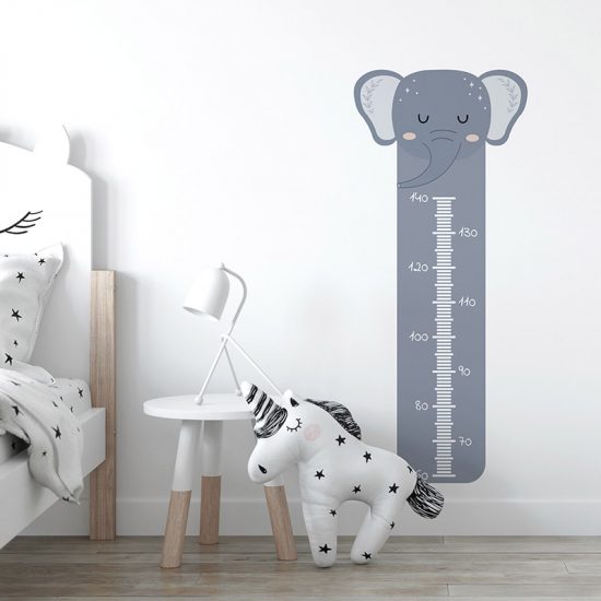 Vinilos decorativos infantiles Medidor elefante dormitorio infantil