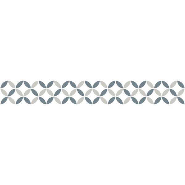 Vinilos decorativos cenefa autoadhesiva Gracia Blanco y Gris azul 20x140cm