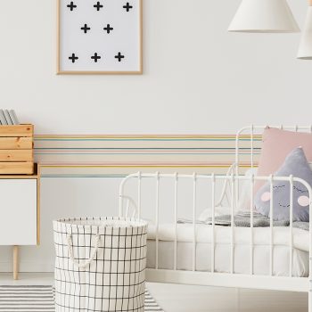 Vinilos decorativos cenefa autoadhesiva Infantil Rayas dormitorio