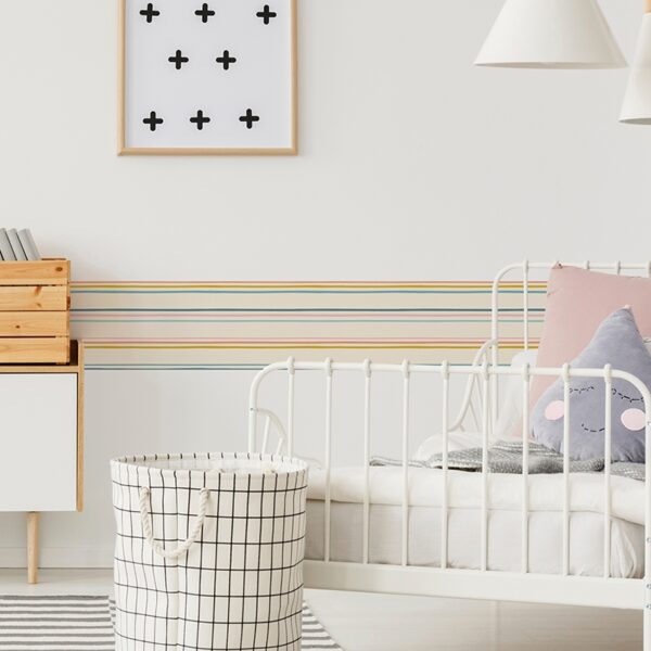 Vinilos decorativos cenefa autoadhesiva Infantil Rayas dormitorio