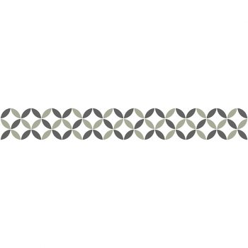 Vinilos decorativos cenefa autoadhesiva Gracia Gris y verde oliva 20x140cm