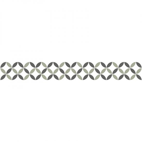 Vinilos decorativos cenefa autoadhesiva Gracia Gris y verde oliva 20x140cm