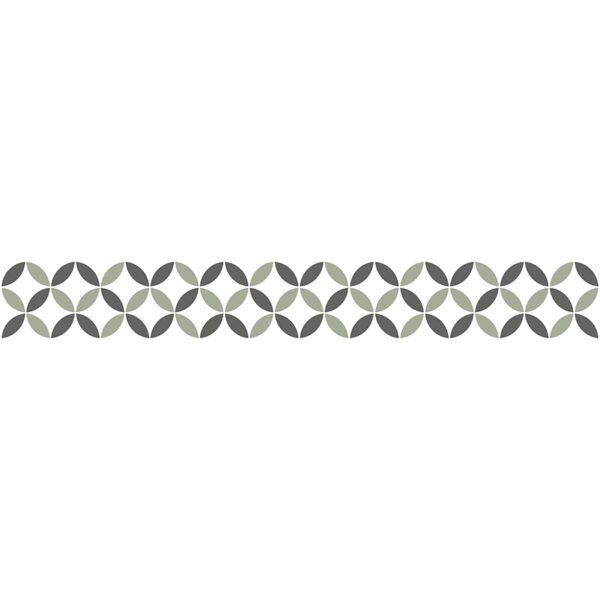 Vinilos decorativos cenefa autoadhesiva Gracia Gris y verde oliva 20x140cm