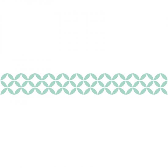 Vinilos decorativos cenefa autoadhesiva Gracia Blanco y Verde Mint 20x140cm