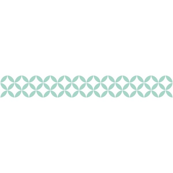 Vinilos decorativos cenefa autoadhesiva Gracia Blanco y Verde Mint 20x140cm