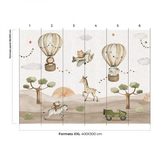 Papel para pared Safari Party