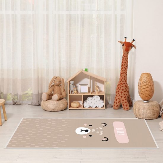 Alfombra vinílica vinílica infantil oso personalizada