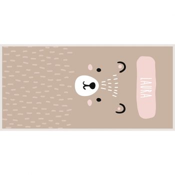 Alfombra vinílica vinílica infantil oso personalizada 97x48cm