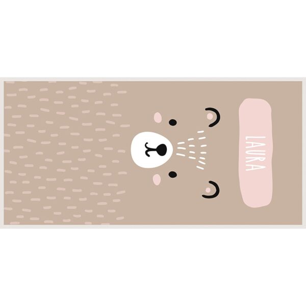 Alfombra vinílica vinílica infantil oso personalizada 97x48cm