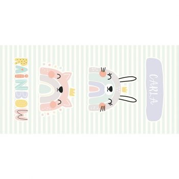 Alfombra vinílica vinílica infantil Rainbow personalizada 97x48cm
