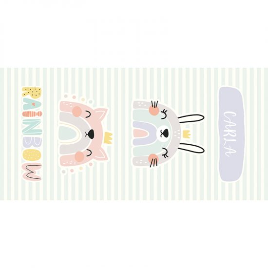 Alfombra vinílica vinílica infantil Rainbow personalizada 97x48cm