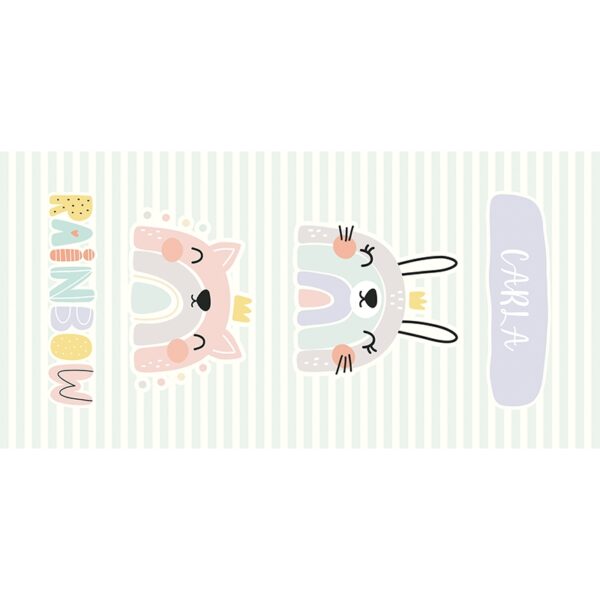 Alfombra vinílica vinílica infantil Rainbow personalizada 97x48cm