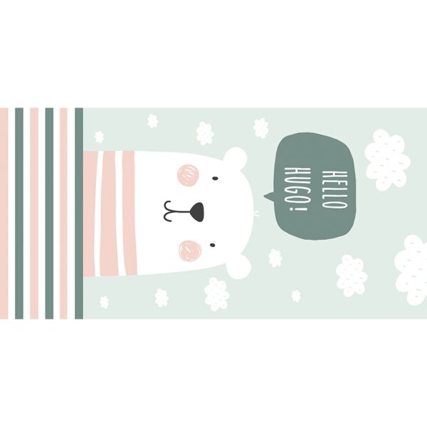 alfombra vinílica infantil personalizada Hello Bear