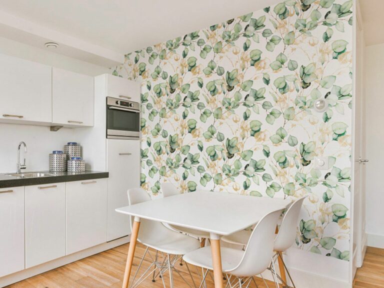 papel pintado pared cocina