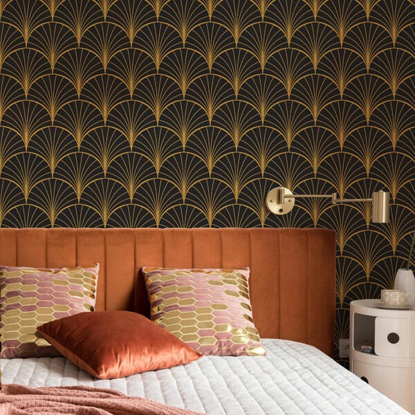 Papel pintado autoadhesivo Art deco dormitorio