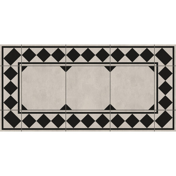 Alfombra Vinílica Vintage Retro Negra