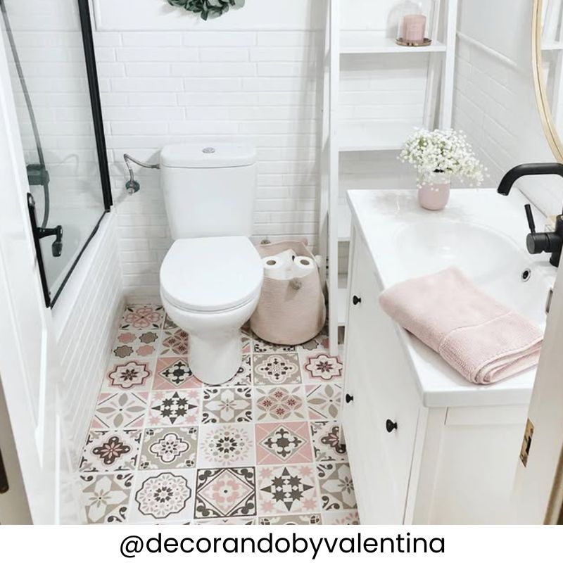 Alfombra vinílica baño Boston Pink
