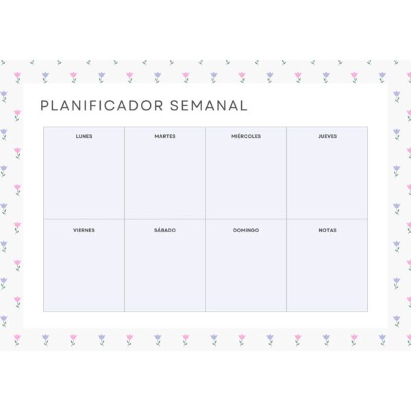 Planificador semanal magnético Florecillas