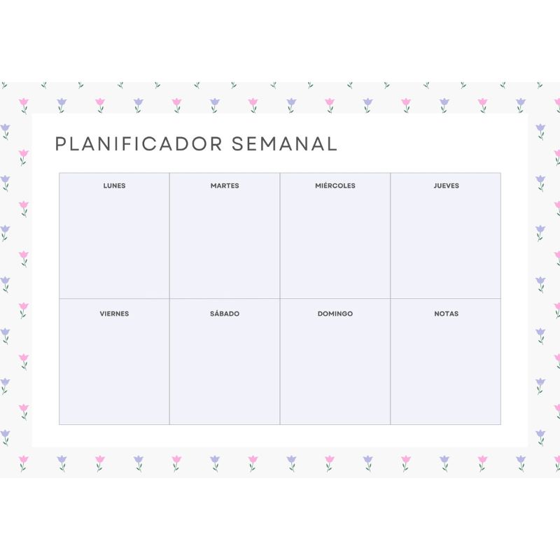 Planificador semanal magnético Florecillas