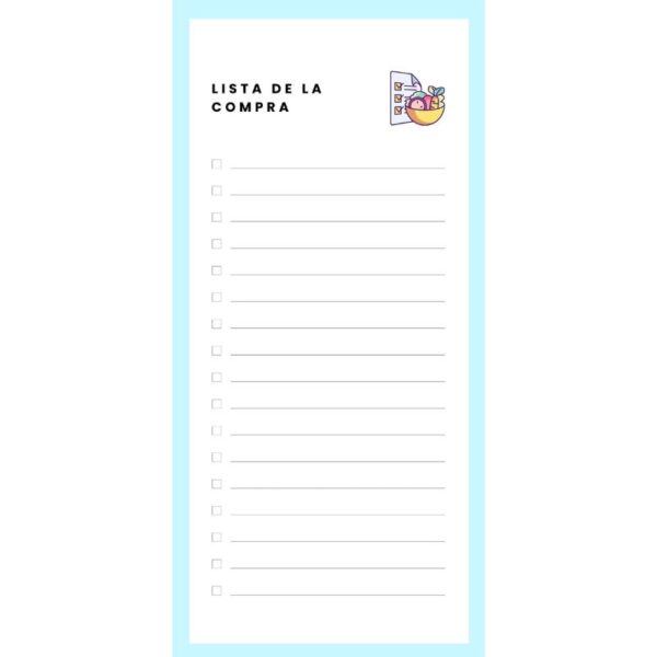 Lista de la compra magnética Azul