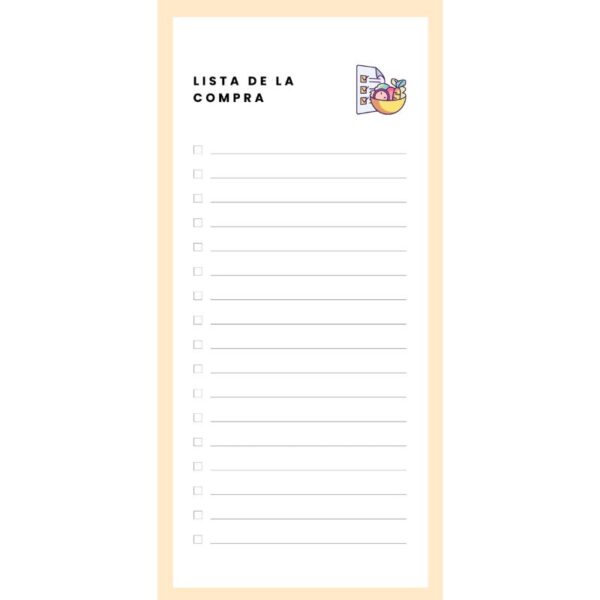 Lista de la compra magnética Naranja