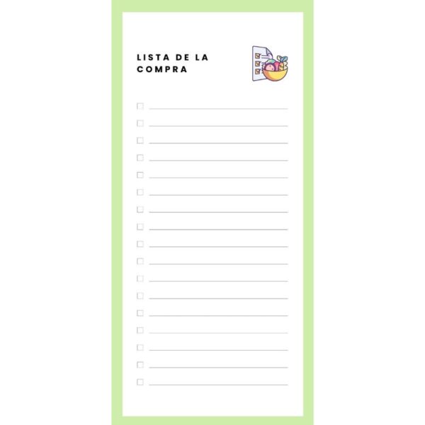 Lista de la compra magnética Verde