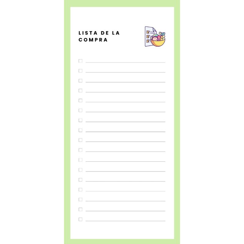 Lista de la compra magnética Verde