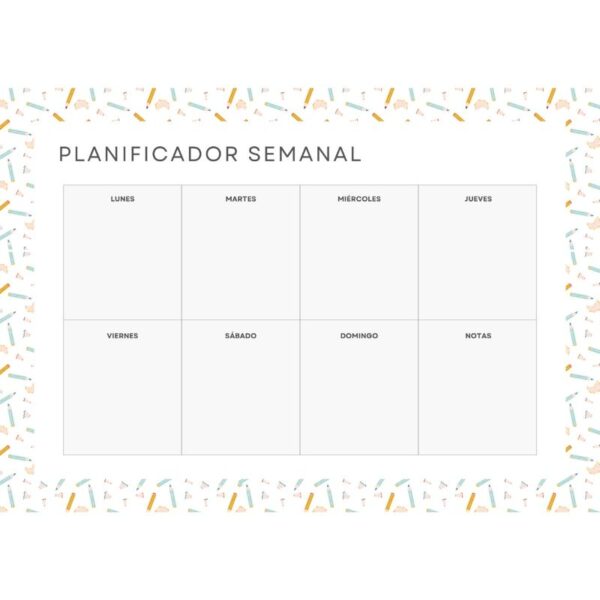 Planificador semanal magnético Lápices