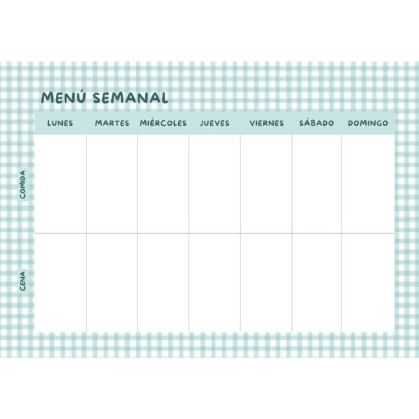 Menú semanal magnético Vichy Azul