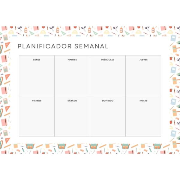 Planificador semanal magnético School