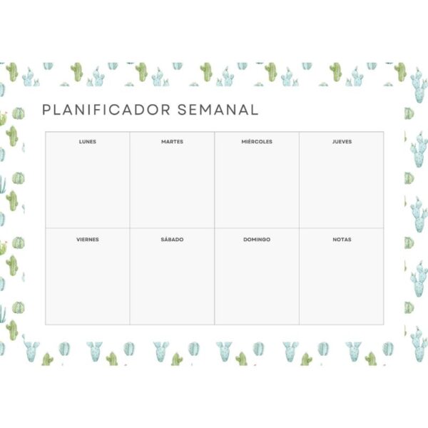 Planificador semanal magnético Cactus